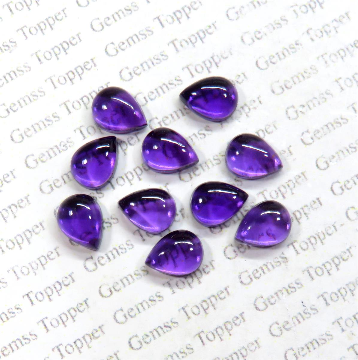 Amethyst 9x12 mm Pear Cabochon